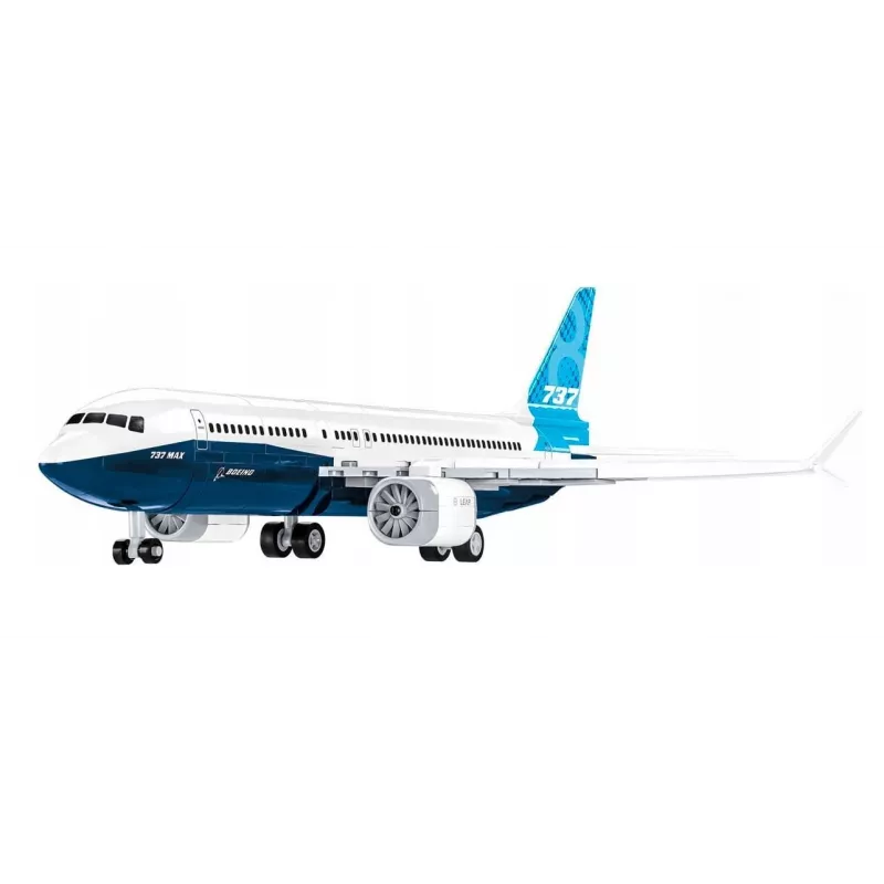 Set di costruzione Cobi Boeing 737-8 — 340 pezzi, età consigliata 7+, blu e bianco
