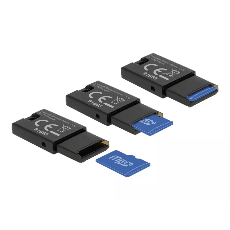 Lettore di schede DeLOCK USB 2.0 nero Micro SD MicroSDHC MicroSDXC 480 Mbit/s