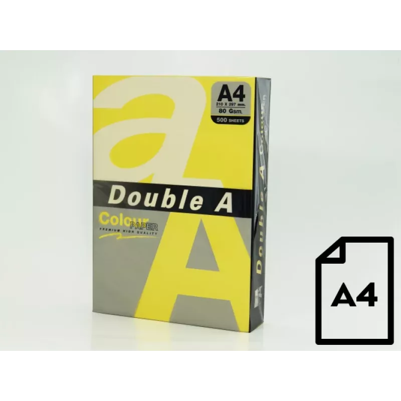 Carta colorata Double A, 80g, A4, 500 fogli, Lemon