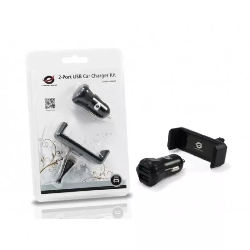 Kit caricabatterie da auto Conceptronic CUSBCAR2AKIT