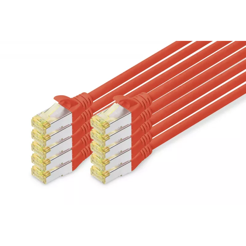 Digitus DK-1644-A-020-R-10 Cavo patch CAT 6A S/FTP 2 m, rosso, confezione da 10