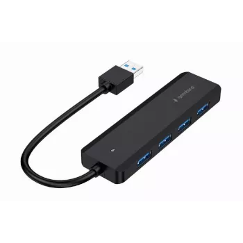 Hub USB Gembird 4 porte USB 3.1 (Gen 1) — 4 porte, USB 3.2 Gen 1 Type-A, 5V/2.1A, 109×30×10 mm, nero