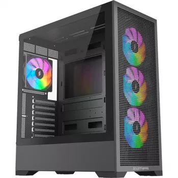 Case per PC Silentware Core 100 A-RGB nero — modello CORE100Schwarz, illuminazione A-RGB, formato Mid-Tower