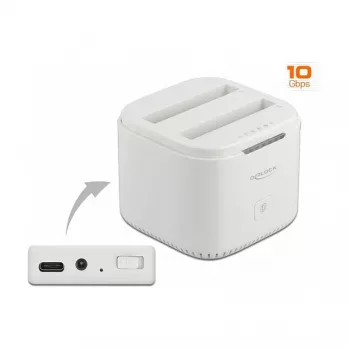 Docking station DeLOCK USB Type-C™ 3.2 per 2 x dischi/SSD SATA da 2,5 pollici