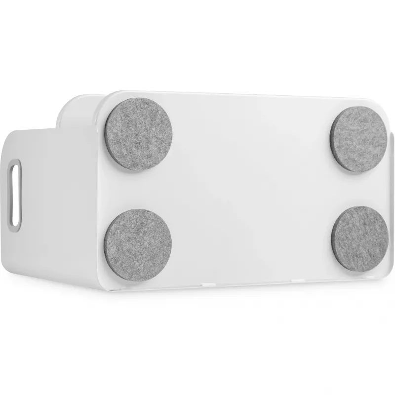 Organizer da scrivania Digitus con caricabatterie Qi acciaio grigio bianco 1 cassetto