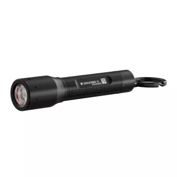 Torcia Ledlenser P3R nera — torcia LED compatta ricaricabile da portachiavi