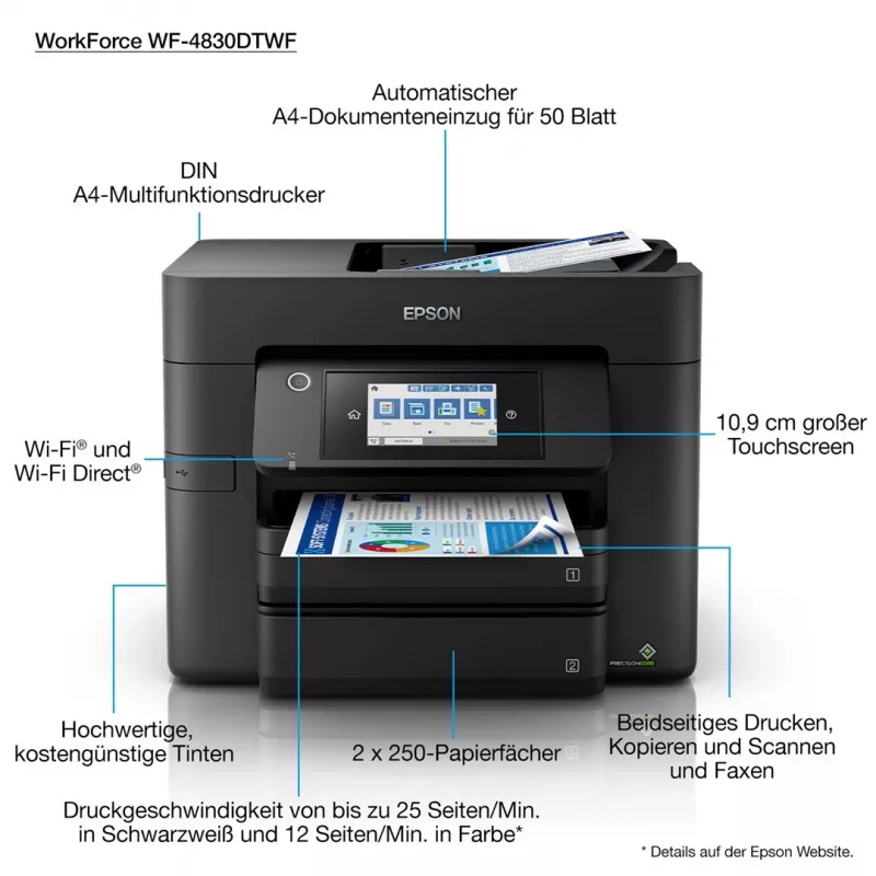 Epson WorkForce Pro WF-4830DTWF getto d'inchiostro A4 4800 x 2400 DPI 36 ppm Wi-Fi
