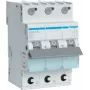 Hager MCS310. Corrente nominale: 10 A. Tipo: curva C, numero di moduli (max): 3 moduli. Larghezza: 52,5 mm, profondità: 70 mm, altezza: 83,4 mm (MCS310)