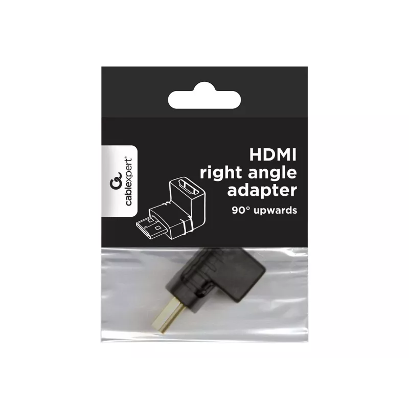 Adattatore HDMI GEMBIRD A-HDMI90-FML, HDMI a HDMI, adattatore ad angolo retto 90°, nero