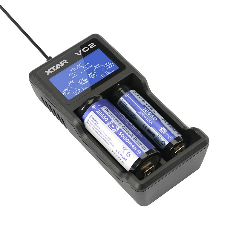 XTAR VC2 caricabatterie USB per batterie domestiche