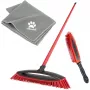 Set scope VILEDA Pet Pro 175388 — 3 pezzi, spazzola elettrostatica e panno in microfibra, rosso
