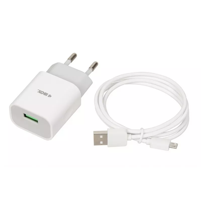 Caricabatterie iBOX C-41 USB 2A, 1 porta USB, cavo microUSB, bianco