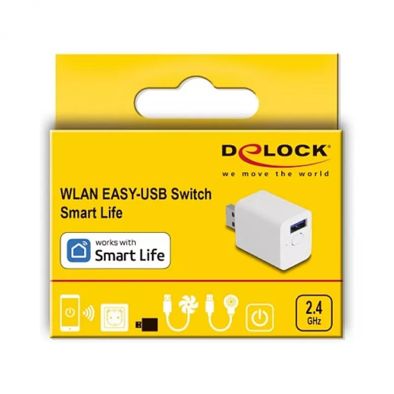 Presa smart DELOCK 11832 — presa intelligente Wi‑Fi per interni, 2 A, 2400 MHz, bianca