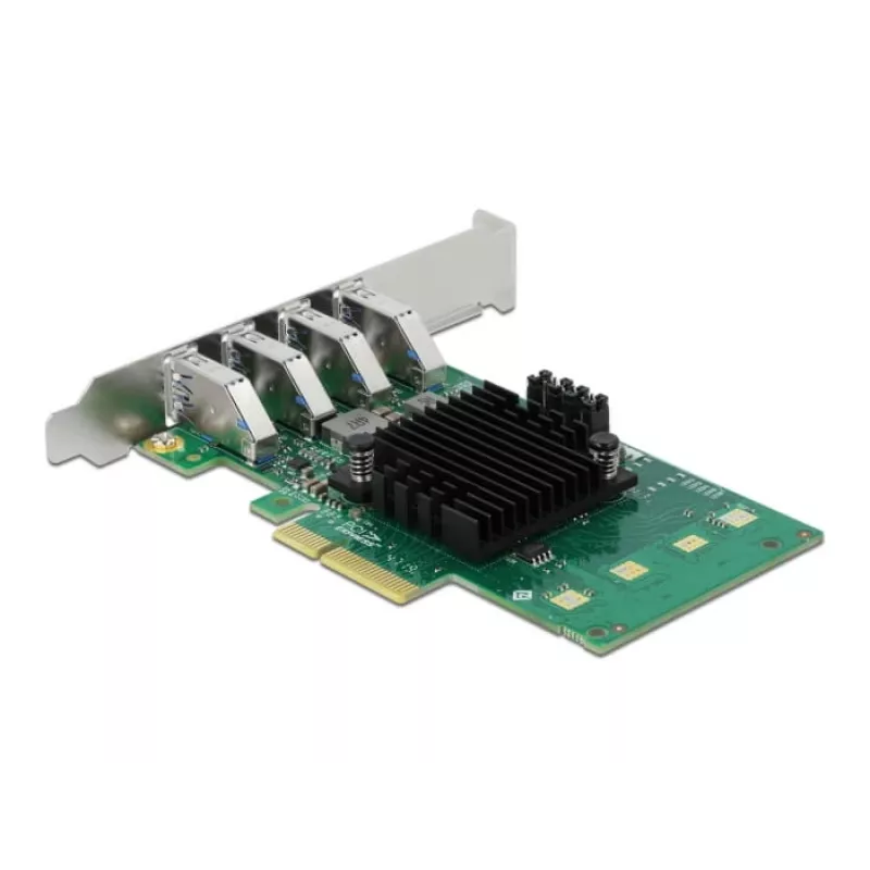 DeLOCK scheda PCI Express x4 a 4 x USB 3.0 esterno Quad Channel - formato Low Profile