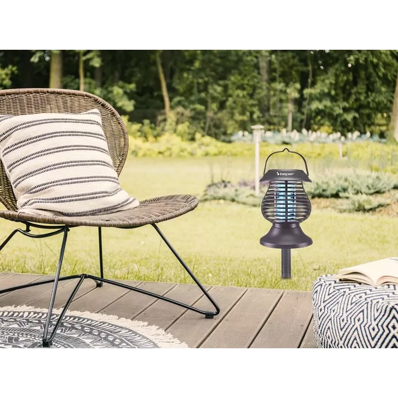 Beper P206ZAN111 lanterna solare acchiappainsetti, lampada UV-A
