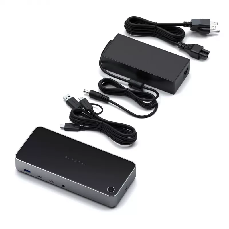 Dock con filo Satechi Triple 4K Display nero argento 4K Ultra HD 60 Hz