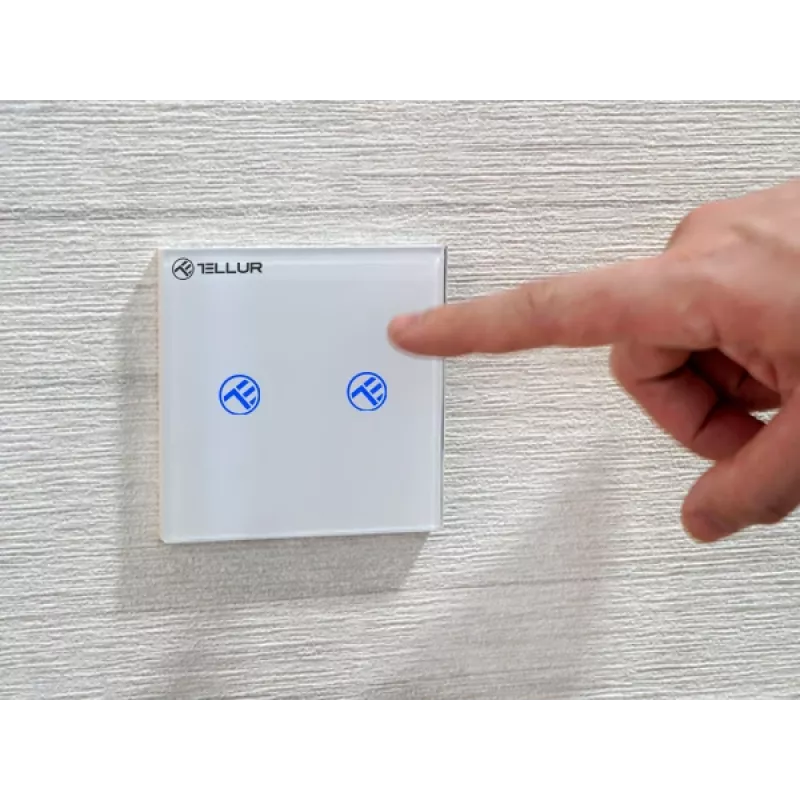 Interruttore smart WLAN Tellur SS2N — 2 porte, 1800 W totali, 10 A per canale