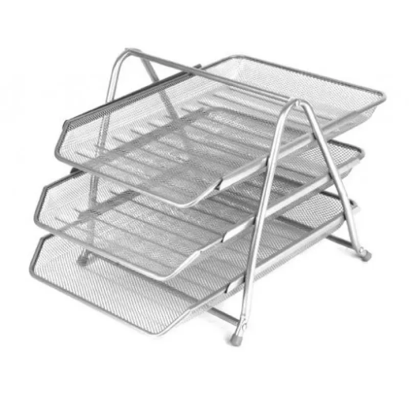 Portadocumenti orizzontale Forpus 3 pezzi argento, metallo perforato 1002-021
