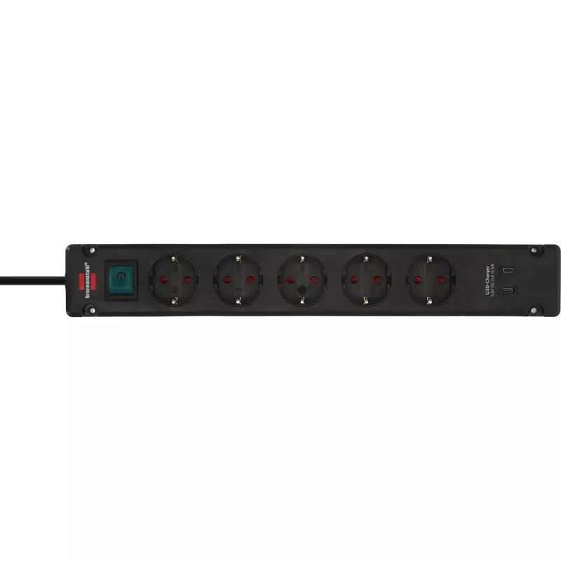 Multipresa Brennenstuhl Bremounta, 5 prese, 2x USB-C, 3 m, nera