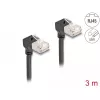 Cavo di rete DeLOCK RJ45 Cat.6A S/FTP sottile 90° piegato verso il basso 3m nero