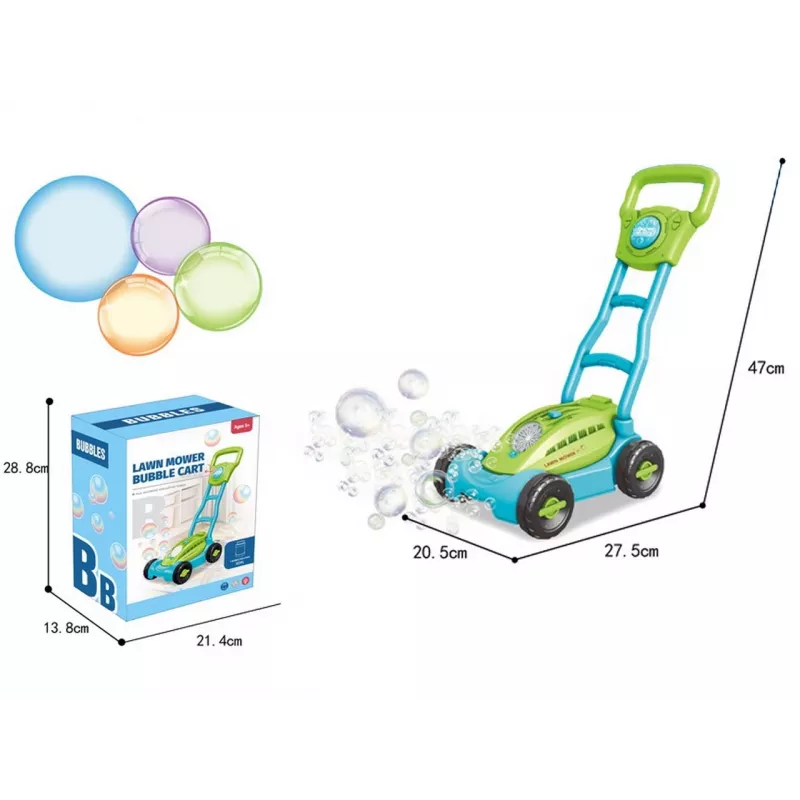 Tagliaerba per bolle di sapone con luce a batteria, blu