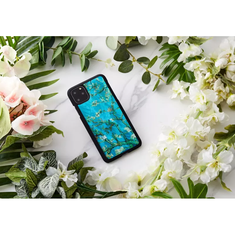 Custodia protettiva iKins per iPhone 11 Pro Max – Almond Blossom nero