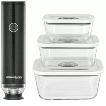 Apparecchio per sottovuoto a mano Rommelsbacher VAC 253/S, a batteria, antracite, con 3 contenitori in vetro