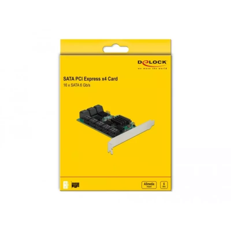 Scheda DeLOCK 16 porte SATA PCI Express x4 6 Gbit/s verde grigio