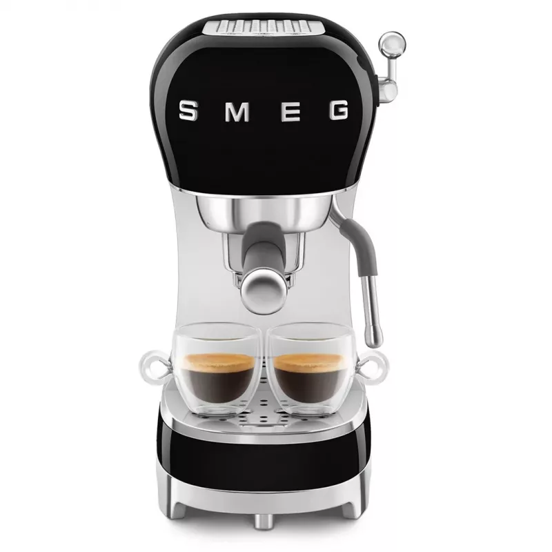 SMEG 50's Style ECF02BLEU macchina per espresso, 15 bar, nera