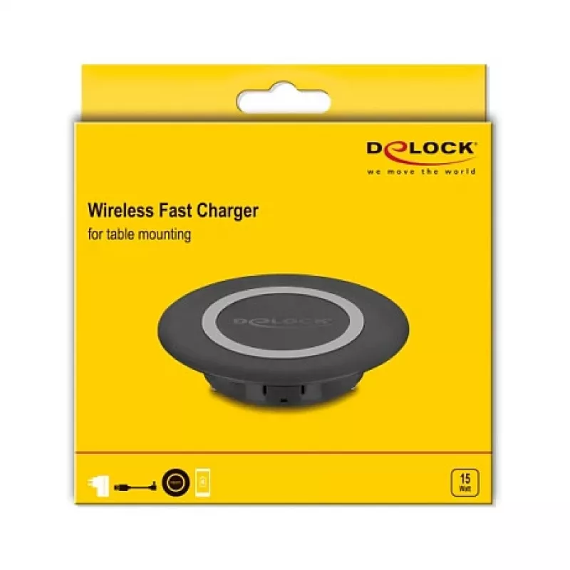 Caricabatterie da interno DeLOCK 66284 smartphone nero USB senza fili