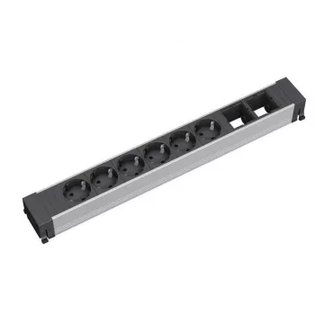Prolunga elettrica 6 prese AC Bachmann 909.009 nero argento