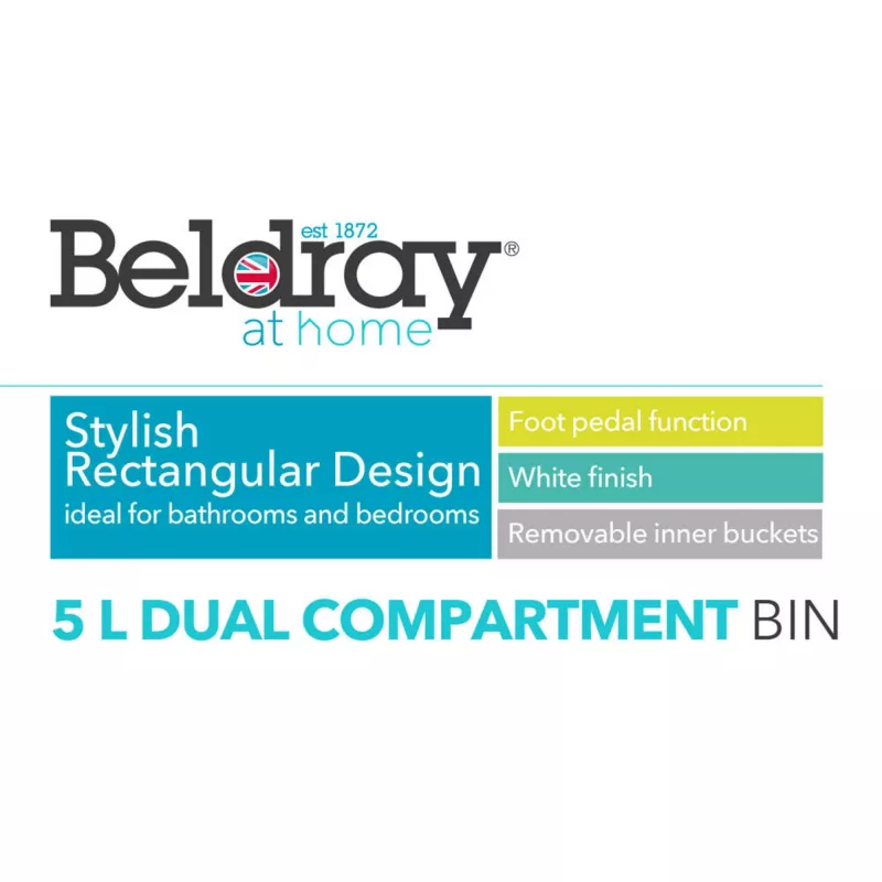 Pattumiera Beldray LA035235WHTFEU7 doppio scomparto 5 L bianco
