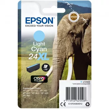 Epson Elephant confezione singola ciano chiaro 24XL inchiostro Claria Photo HD
