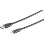 Cavo USB S/CONN 77143-1.0 USB 2.0 1 m USB C USB A nero