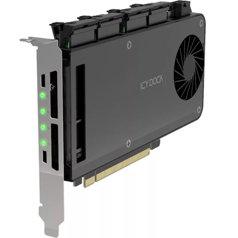 Scheda adattatore 4 x M.2 NVMe SSD Mobile Rack, Icy Dock MB204MP-B