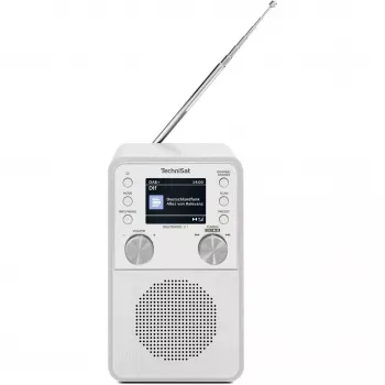 Radio digitale TECHNISAT DigitRadio 317 bianco — ricezione FM e DAB+, design da tavolo compatto
