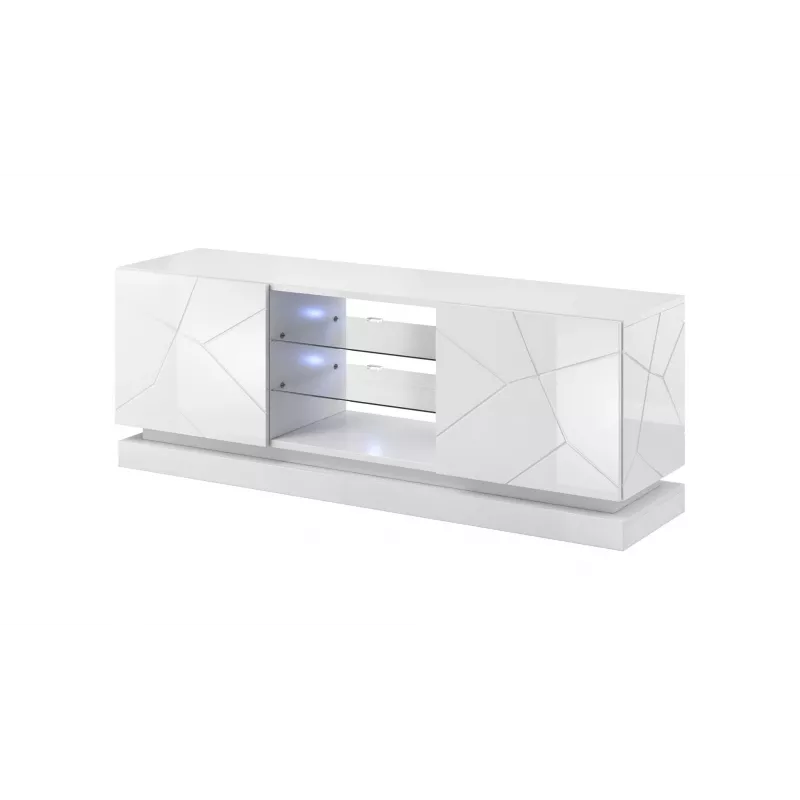 Cama Meble QIU 160 mobile TV, MDF, bianco lucido
