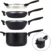 Set pentole Russell Hobbs RH01840EU7 – 4 pezzi impilabili, marmorizzato metallico