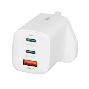 iBOX C-65 bianco, caricabatterie universale GaN 65W spina UK