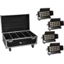 Eurolite set da 4x LED CLS-18 QCL RGB/WW 18x7 W con flightcase su ruote