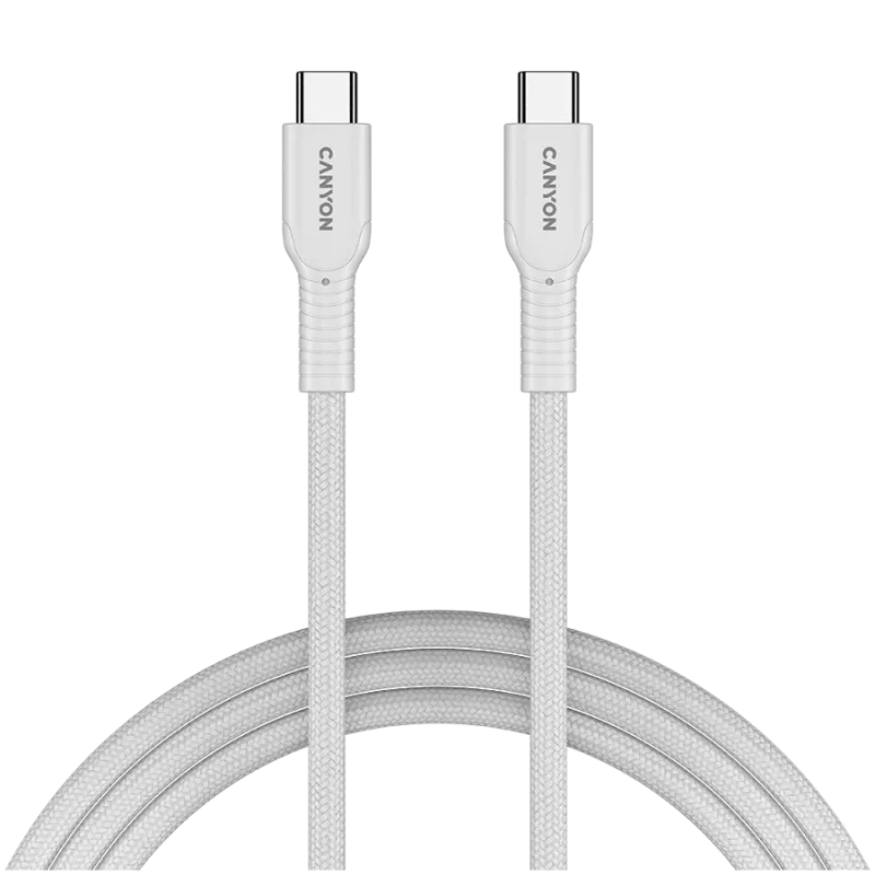 CANYON cavo OnWire 60CL C-C 60W COLOR intrecciato 1m bianco