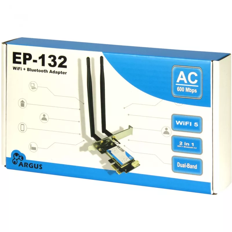Adattatore di rete USB wireless INTER-TECH Argus EP-132, USB 2.0, Wi-Fi 5 (fino a 600 Mbit/s)