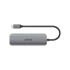 Hub USB Unitek P5+ — 5 porte (4 × USB 3.2 Gen 2 Type-A), host USB 3.2 Gen 1, 5 Gbit/s, 10 W PD, alluminio, grigio