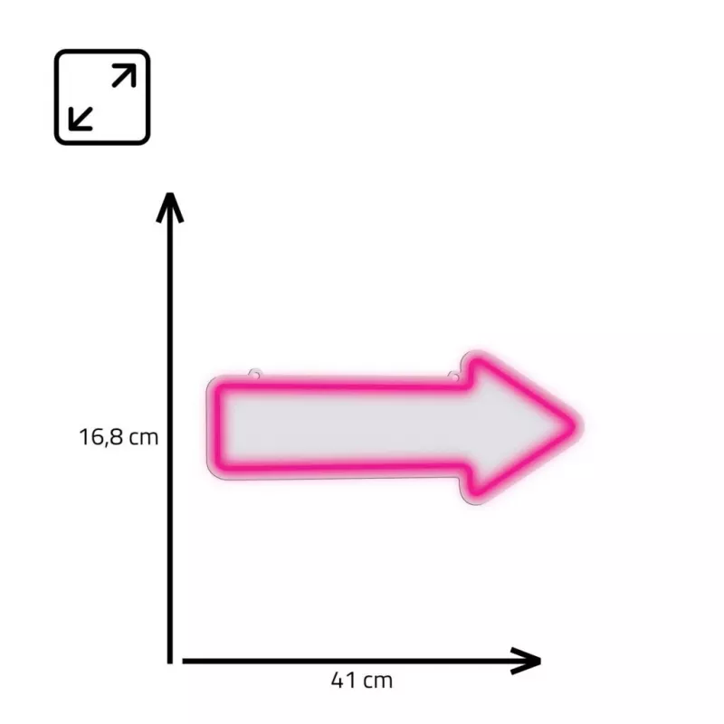 Luce neon a freccia applique MANTA SNL107PK – insegna a freccia LED decorativa rosa