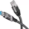Techly ICOC U3A-RJ45-010 cavo adattatore da USB-A a Gigabit Ethernet, 1 m, nero/argento