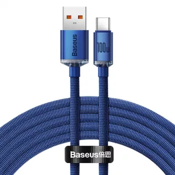 Baseus Crystal Shine Cavo USB a USB-C, 100W, 2m (blu)