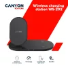 Caricatore docking station wireless 2in1 QI 10W/USB-C/LED nero