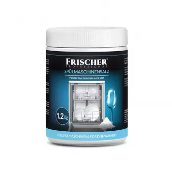 Sale speciale per lavastoviglie FRISCHER FR00101_1200, 1,2 kg, sale addolcitore d'acqua in contenitore di plastica