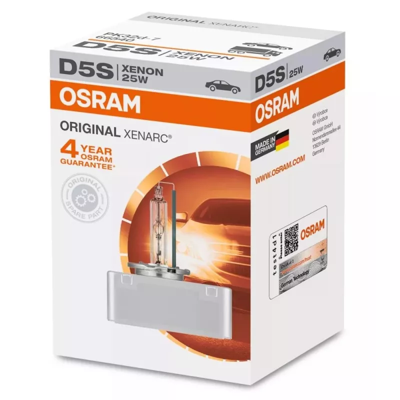 Lampada faretto allo xeno Osram Xenarc Original D5S 25W, confezione singola