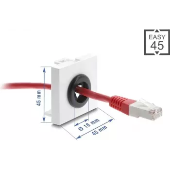 Passacavo DELOCK Easy 45, 18 mm diametro, passacavo per scrivanie/armadi